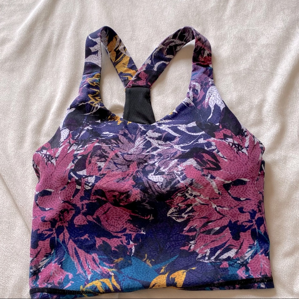 Kyodan Floral Cropped Athletic Tank Top Razor Back